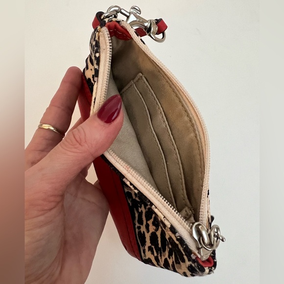 NWOT The Coach Ocelot Cheetah Canvas Carnelia Leather Wristlet - Picture 10 of 10